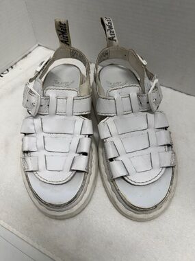 Dr. Martens White Kids Fisherman-Style Sandals